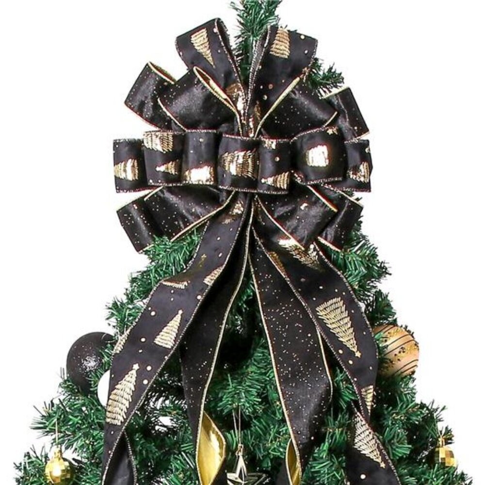 Christmas Tree Toppers Wreath Bow, 52x13 inches Halloween Decor
